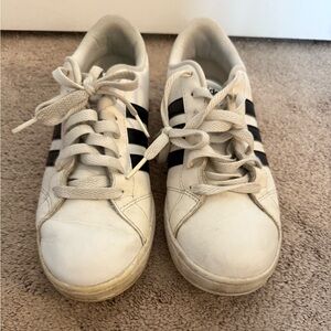 Adidas Classic White Sneakers with Black Stripes